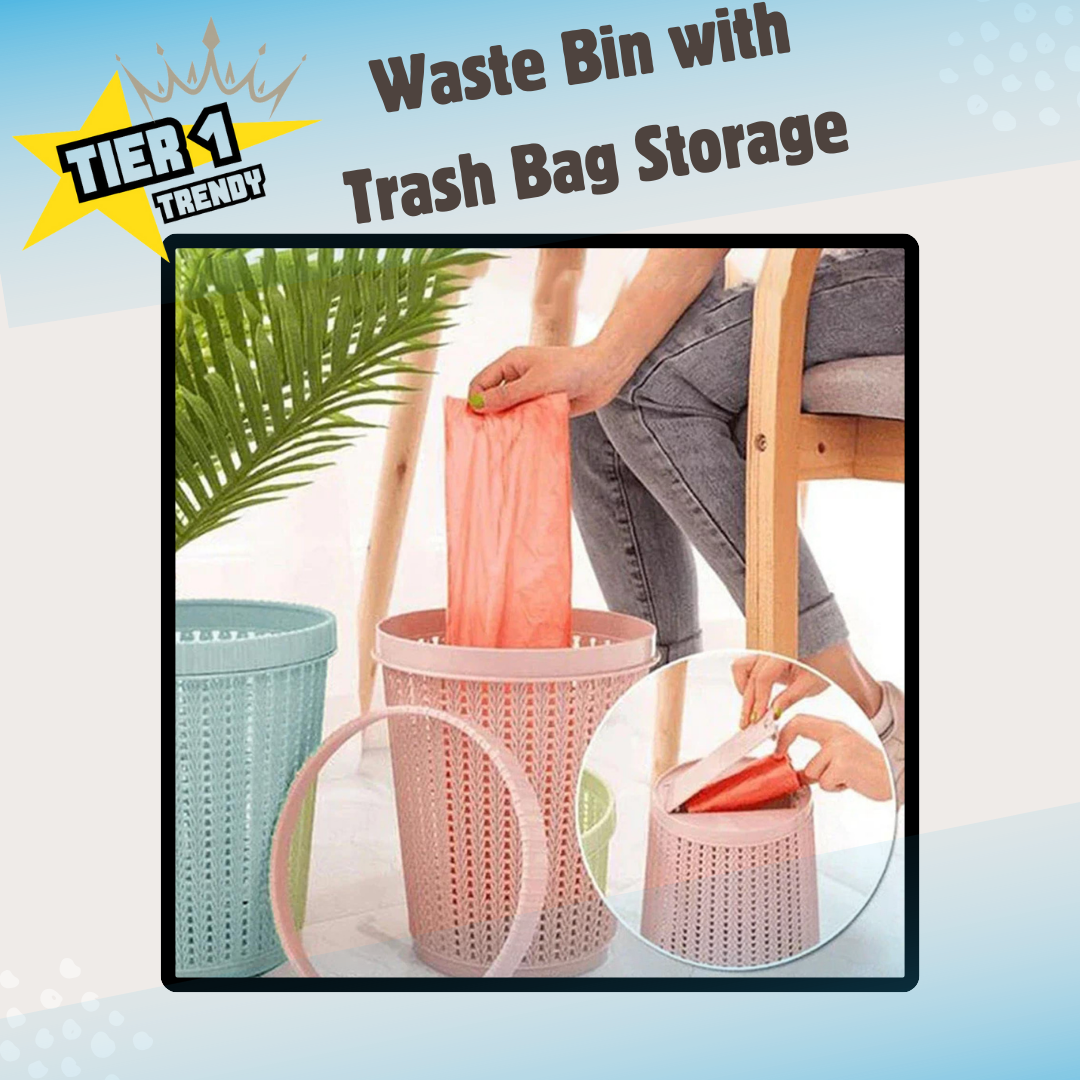 Waste Bin with  Trash Bag Storage