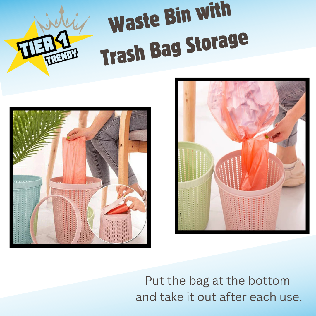 Waste Bin with  Trash Bag Storage