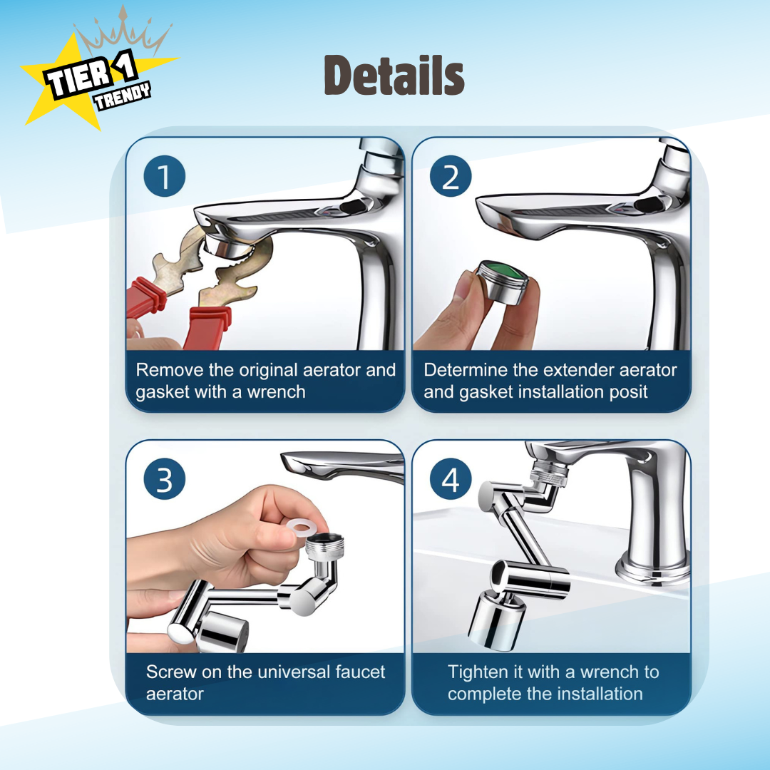 Swivel Faucet Extender for Kitchen Bathroom Sink