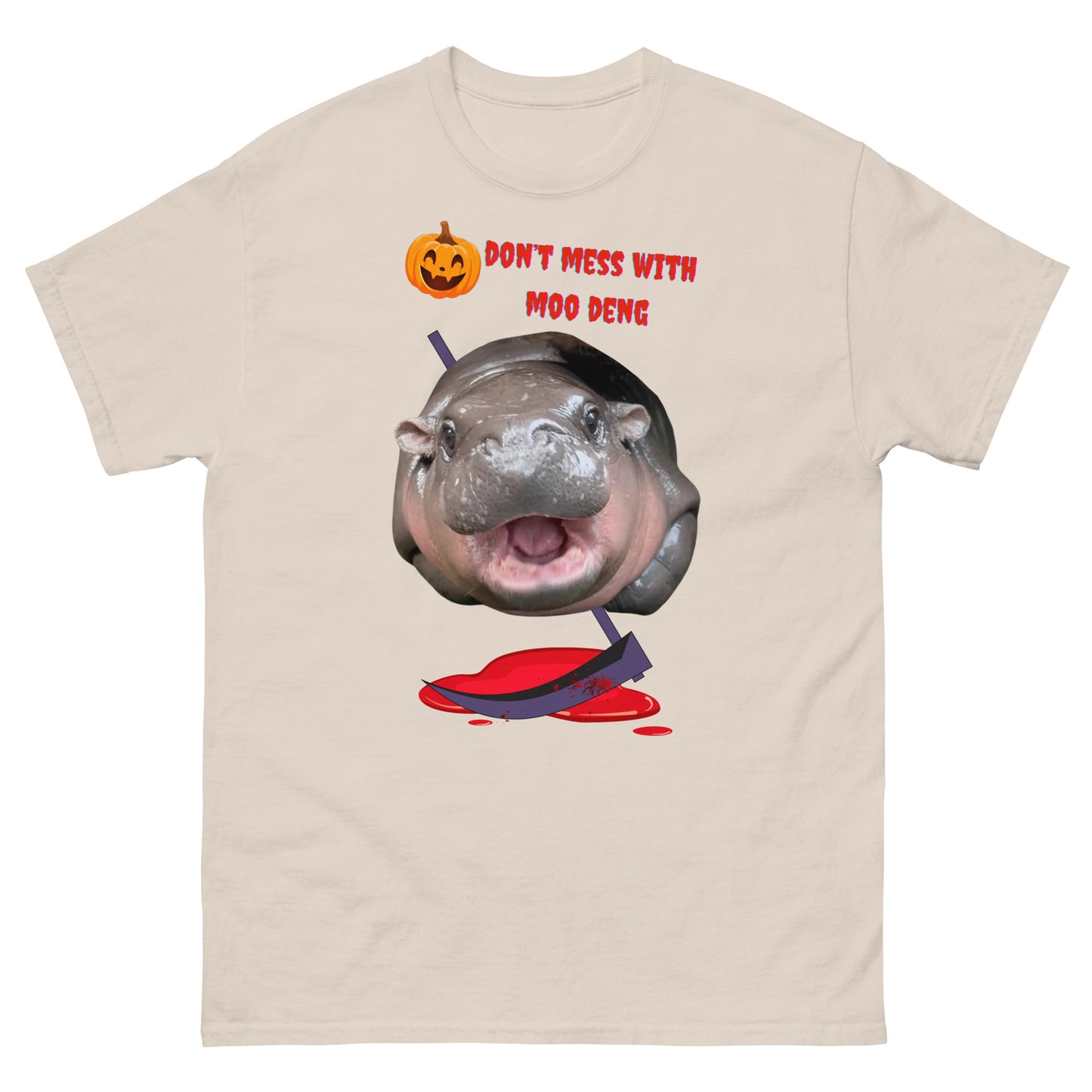 🎃Moo Deng with weapon - Halloween😈 Unisex T-shirt