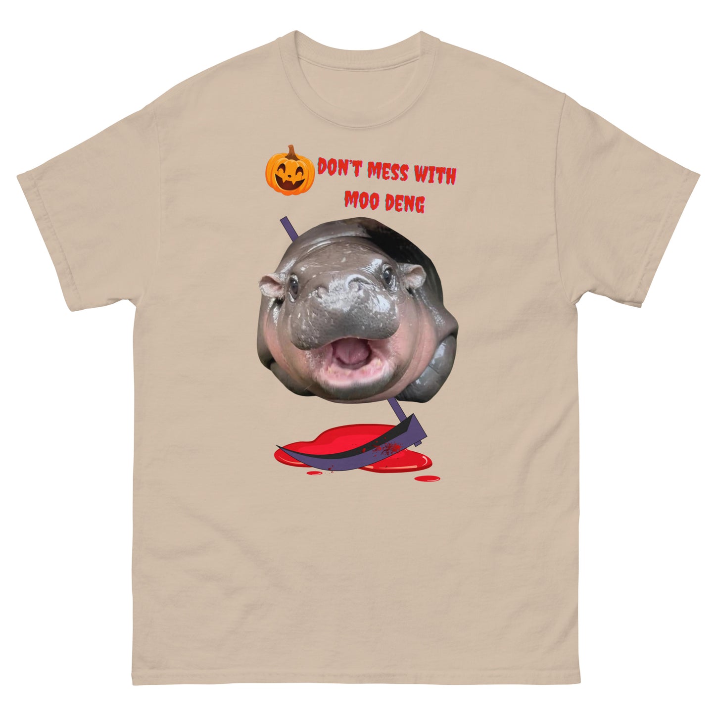 🎃Moo Deng with weapon - Halloween😈 Unisex T-shirt