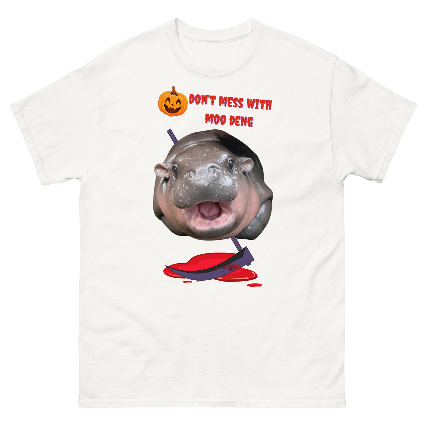 🎃Moo Deng with weapon - Halloween😈 Unisex T-shirt